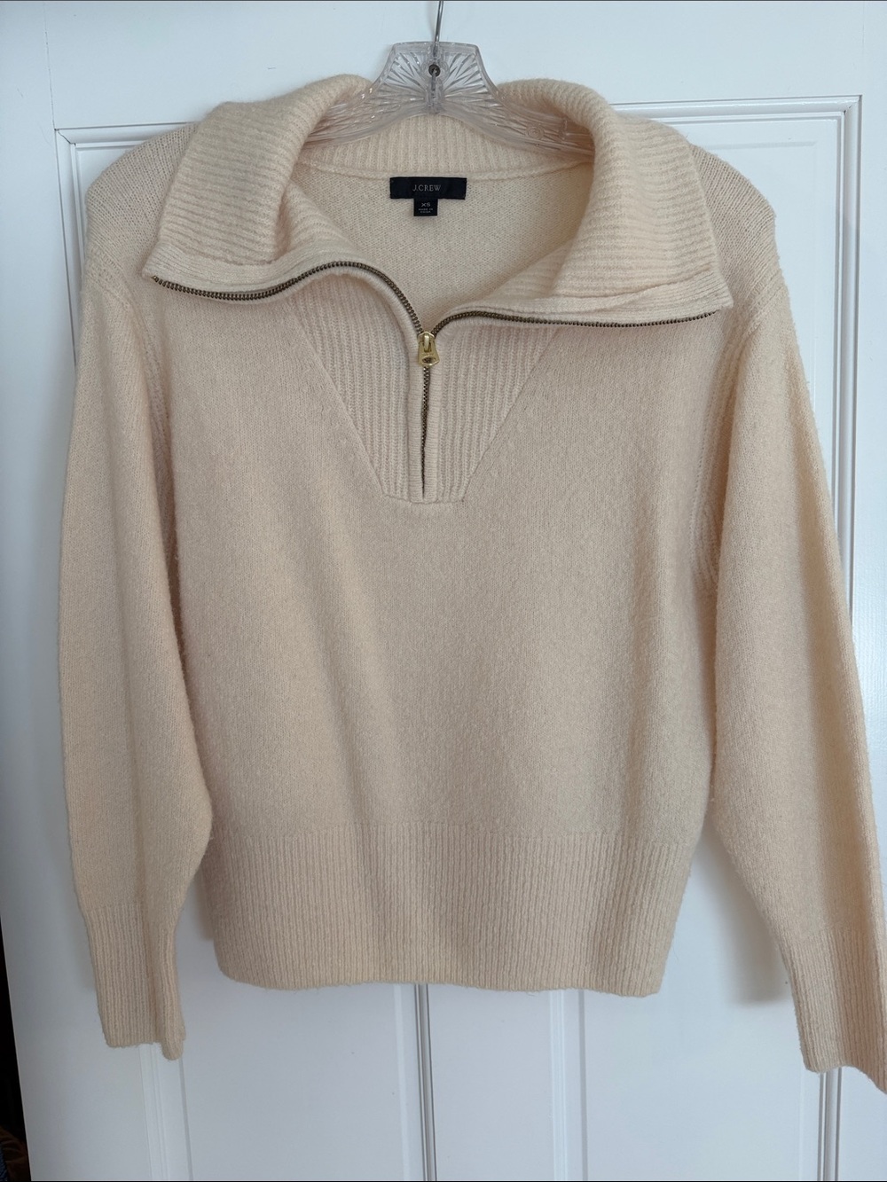 J. Crew Cream Half-Zip Sweater